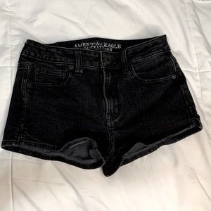 American Eagle Outfitter’s High-Rise Shortie Black Shorts